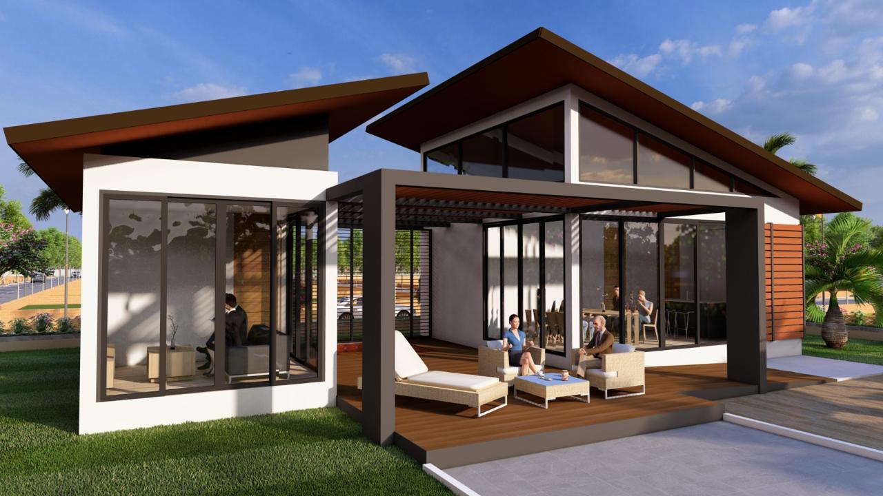 Modern farmhouse rendering